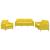 Set de canapele cu perne, 3 piese, galben deschis, textil GartenMobel Dekor