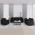 Set de canapele cu perne, 3 piese, negru, textil GartenMobel Dekor