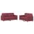 Set canapea cu perne, 2 piese, roșu vin, material textil GartenMobel Dekor
