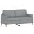 Set de canapele cu perne, 2 piese, gri deschis, material textil GartenMobel Dekor