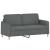 Set de canapele cu perne, 2 piese, gri închis, material textil GartenMobel Dekor