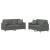 Set de canapele cu perne, 2 piese, gri închis, material textil GartenMobel Dekor