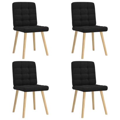 Scaune de bucătărie, 4 buc., negru, material textil GartenMobel Dekor