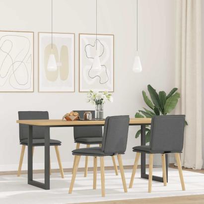 Scaune de bucătărie pivotante, 4 buc., gri închis, textil GartenMobel Dekor