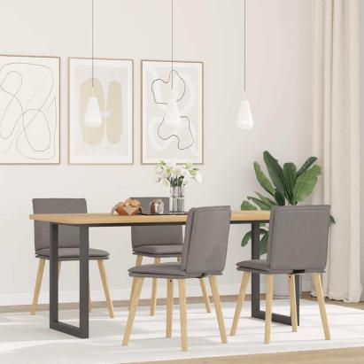 Scaune de sufragerie, 4 buc., gri taupe, material textil GartenMobel Dekor