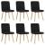 Scaune de sufragerie 6 buc. negru material textil GartenMobel Dekor