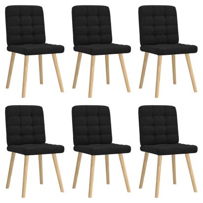 Scaune de sufragerie 6 buc. negru material textil GartenMobel Dekor