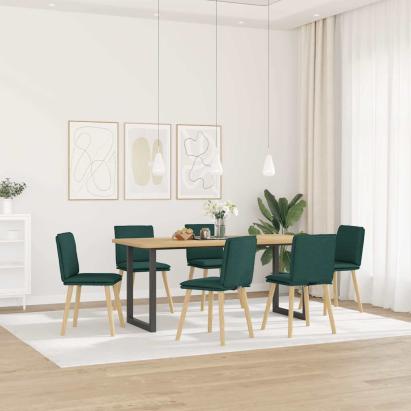 Scaune de bucătărie, 6 buc., verde închis, material textil GartenMobel Dekor