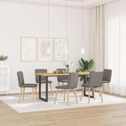 Scaune de sufragerie, 6 buc., gri taupe, material textil GartenMobel Dekor