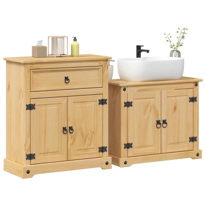 Set mobilier de baie „Corona”, 2 piese, lemn masiv de pin GartenMobel Dekor