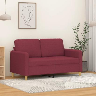 Canapea cu 2 locuri, roșu vin, 120 cm, material textil GartenMobel Dekor
