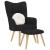 Scaun de relaxare cu taburet, negru, textil GartenMobel Dekor