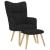 Scaun de relaxare cu taburet, negru, textil GartenMobel Dekor