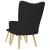 Scaun de relaxare cu taburet, negru, textil GartenMobel Dekor