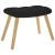 Scaun de relaxare cu taburet, negru, textil GartenMobel Dekor