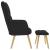 Scaun de relaxare cu taburet, negru, textil GartenMobel Dekor