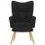 Scaun de relaxare cu taburet, negru, textil GartenMobel Dekor