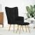 Scaun de relaxare cu taburet, negru, textil GartenMobel Dekor