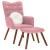 Scaun de relaxare cu taburet, roz, catifea GartenMobel Dekor