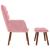 Scaun de relaxare cu taburet, roz, catifea GartenMobel Dekor