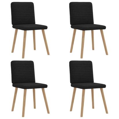 Scaune de bucătărie, 4 buc., negru, material textil GartenMobel Dekor