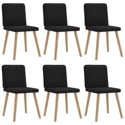 Scaune de sufragerie 6 buc. negru material textil GartenMobel Dekor