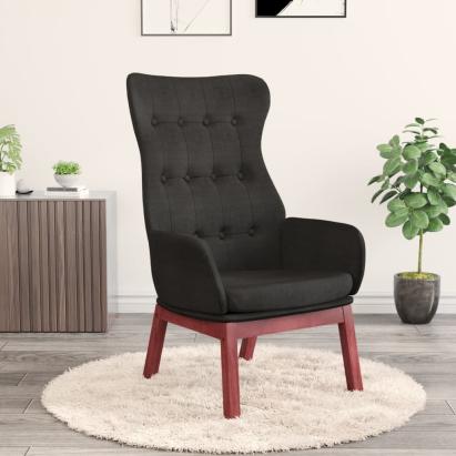 Scaun de relaxare, negru, material textil GartenMobel Dekor