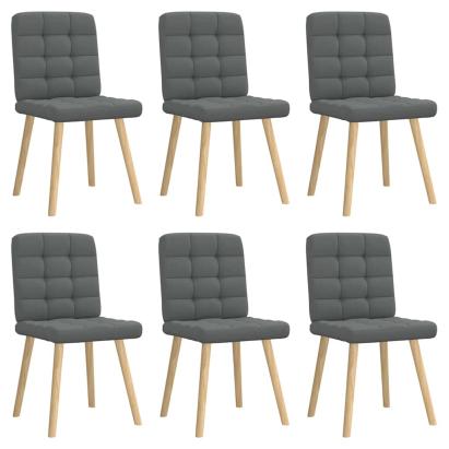 Scaune de sufragerie, 6 buc., gri închis, material textil  GartenMobel Dekor