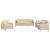 Set de canapele cu perne, 3 piese, crem, textil GartenMobel Dekor