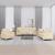 Set de canapele cu perne, 3 piese, crem, textil GartenMobel Dekor