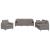 Set de canapele cu perne, 3 piese, gri taupe, textil GartenMobel Dekor