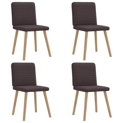 Scaune de bucătărie, 4 buc., maro închis, material textil GartenMobel Dekor