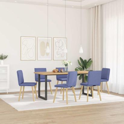 Scaune de sufragerie 6 buc țesătură Jeans Blue GartenMobel Dekor