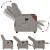 Fotoliu electric de masaj rabatabil, gri taupe, textil GartenMobel Dekor