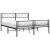 Cadru pat fără saltea, cu tăblie picioare negru 160x200cm metal GartenMobel Dekor