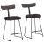 Scaune de bar 2 buc Negru 49x43x79 cm Lemn masiv Mango GartenMobel Dekor