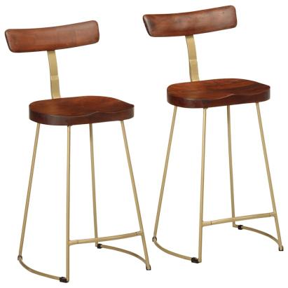 Scaune de bar 2 buc 49x43x88 cm lemn masiv de mango GartenMobel Dekor