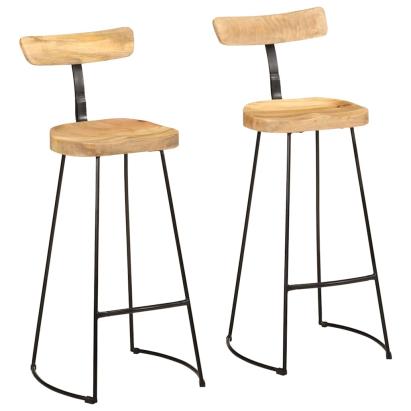 Scaune de bar 2 buc 49x43x103 cm lemn masiv de mango GartenMobel Dekor