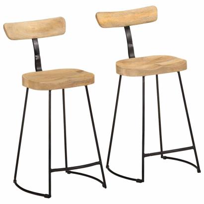 Scaune de bar 2 buc 49x43x88 cm lemn masiv de mango GartenMobel Dekor