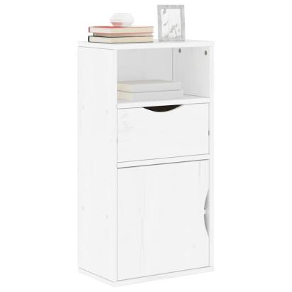 Dulap lateral cu sertar „ODDA” alb 40x24x79cm lemn masiv de pin GartenMobel Dekor