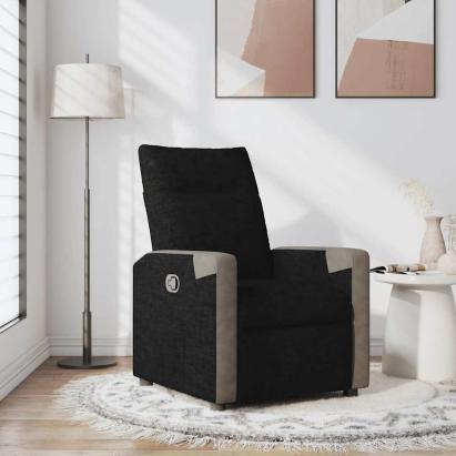 Fotoliu rabatabil, negru, material textil GartenMobel Dekor