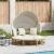 Pat Lounge în aer liber cu baldachin și perne Poly Rattan GartenMobel Dekor
