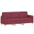 Set canapea cu perne, 3 piese, roșu vin, material textil GartenMobel Dekor