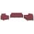 Set canapea cu perne, 3 piese, roșu vin, material textil GartenMobel Dekor