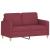 Set canapea cu perne, 3 piese, roșu vin, material textil GartenMobel Dekor