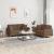 Set de canapele cu perne, 2 piese, maro, textil GartenMobel Dekor