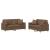 Set de canapele cu perne, 2 piese, maro, textil GartenMobel Dekor