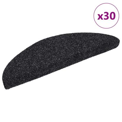 Covorașe scară autoadezive 30 buc Negru 56x17x3 cm GartenMobel Dekor