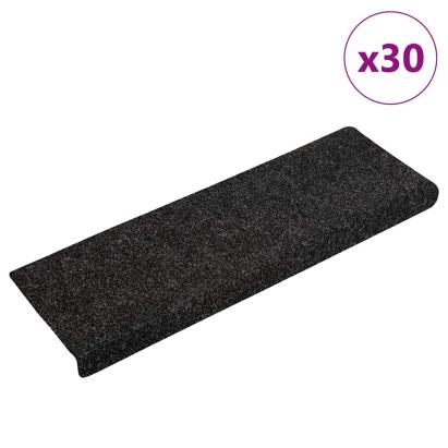 Covorașe scară autoadezive 30 buc Negru 65x21x4 cm GartenMobel Dekor