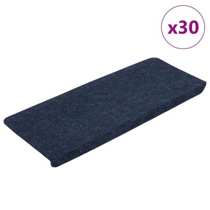 Covorașe scară autoadezive 30 buc Albastru 65x24,5x3,5 cm GartenMobel Dekor